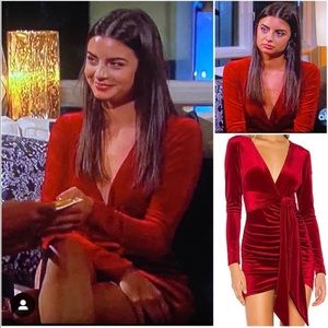 Jaylin Ruched Mini Dress in Red